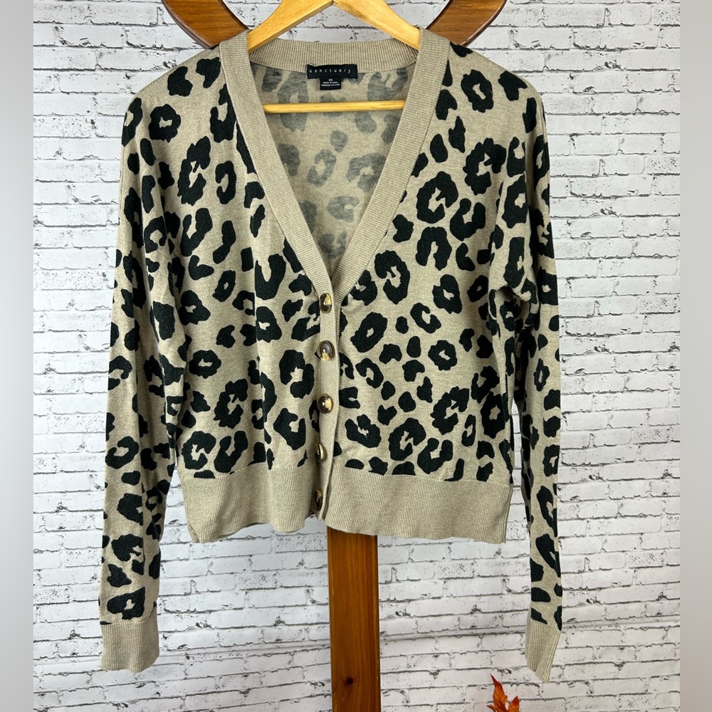 Sanctuary | Animal Leopard Pattern Print Cardigan Top size XS